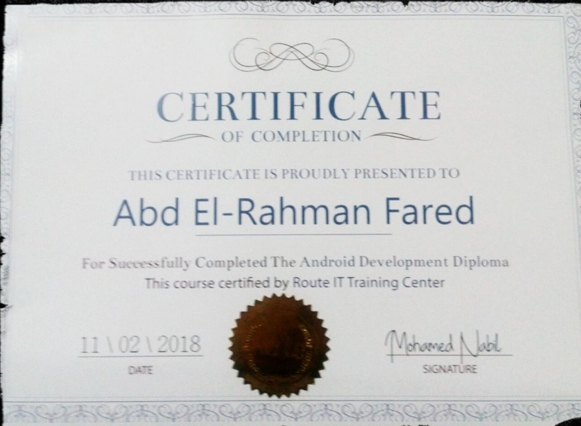 Android Development Certificate